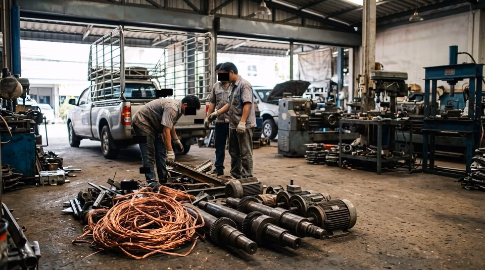 งานคัดแยกรับซื้อเศษเพลาเครื่องจักร มอเตอร์ และทองแดงโรงกลึงในกรุงเทพฯ